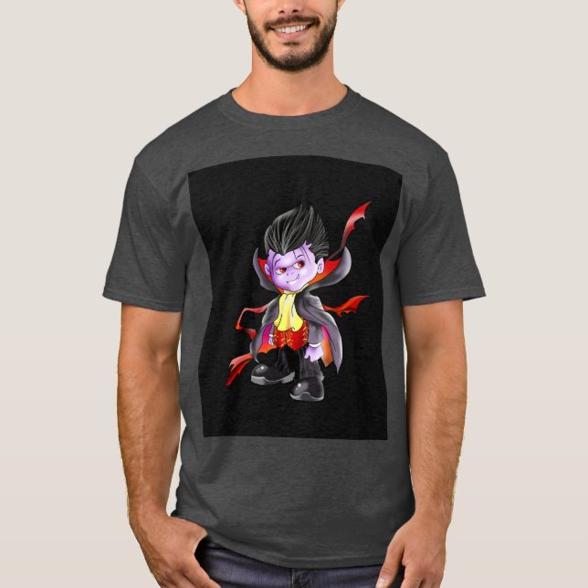 T-shirt Vladimir le Vampire en noir (Devant)