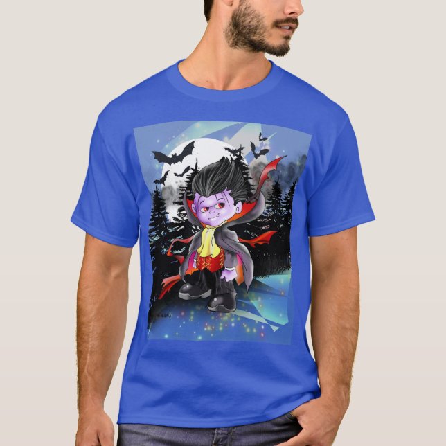 T-shirt Vladimir le Vampire sur Blue (Devant)