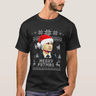 T-shirt Vladimir Poutine Joyeux Putmas Drôle pour Noël
