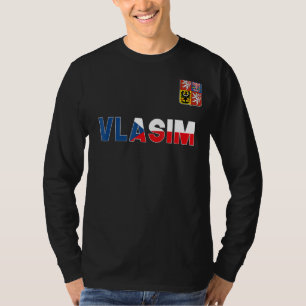 T-shirt Vlasim République Tchèque Drapeau Cardiaque Lion T