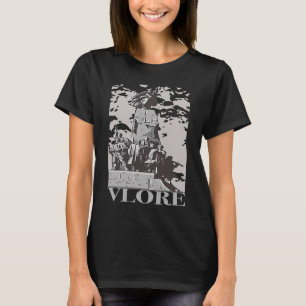 T-shirt Vlorë Vlore Albanie City Skyline Silhouette Outlin