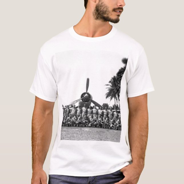 T-shirt VMF-214 sur l'image strip_War de combattant de (Devant)
