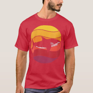 T-shirt VNeck Vintage de style Rétro pour requins femmes