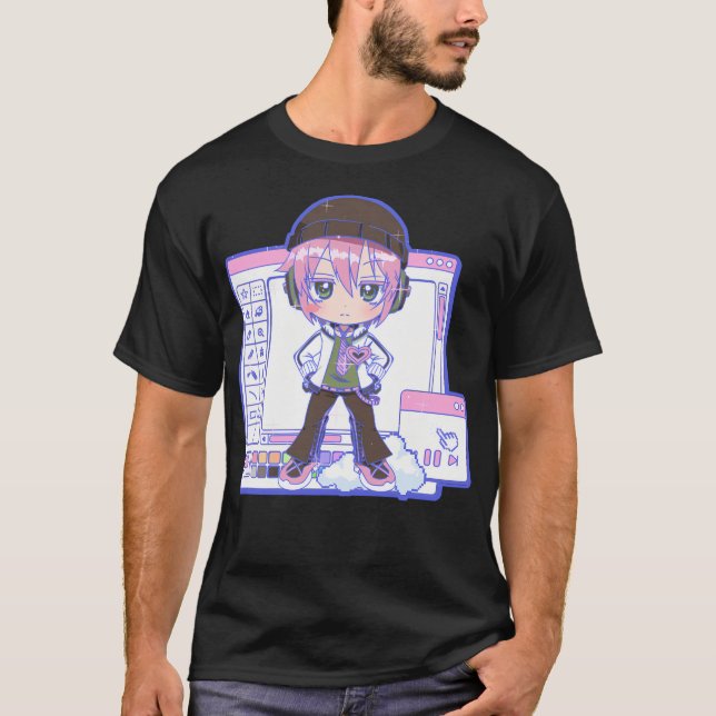 T-shirt Vocaloid Windows Blue Version Vy2 Roro (Devant)