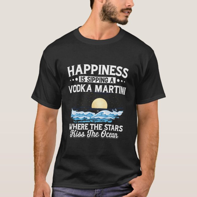 T-shirt Vodka Martini Vacances Robe Resort Plage M (Devant)