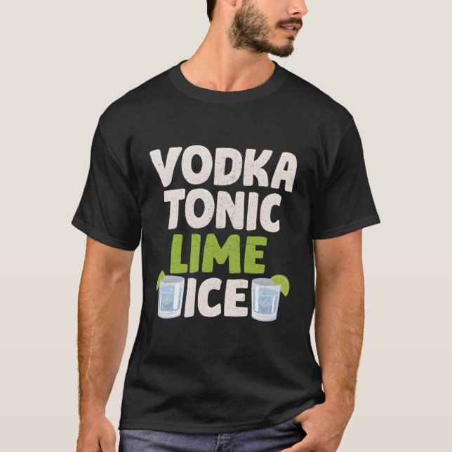 T-shirt Vodka Tonic Lime Ice Alcohol Cocktail Py (Devant)