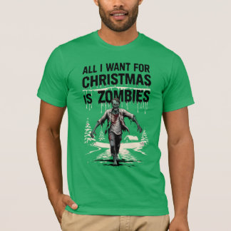 T-shirt Vœu de Noël du chasseur de zombies pour Noël