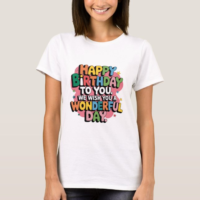 T-shirt Vœux d'anniversaire colorés (Devant)