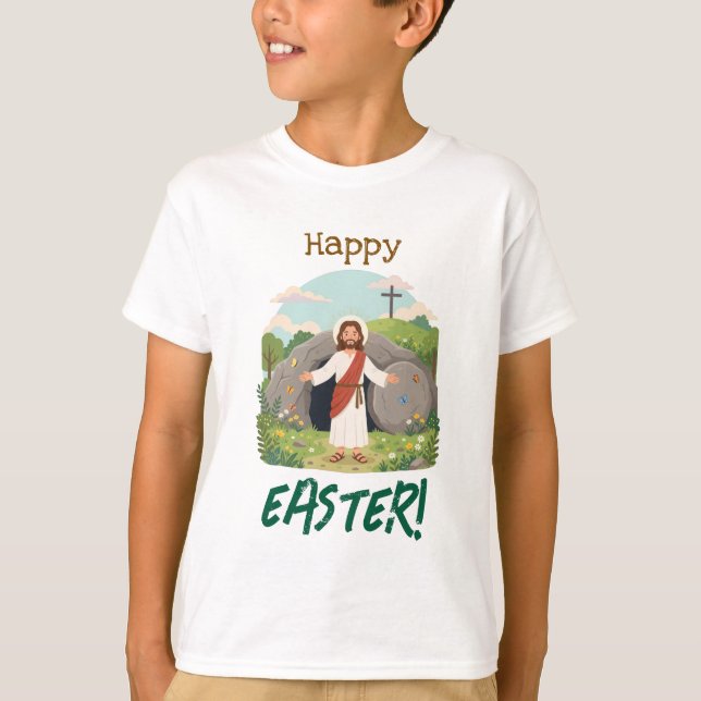 T-shirt Vœux de joyeuse Pâques Vendredi saint (Devant)
