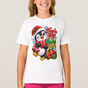 T-shirt Vœux de Noël de pingouin
