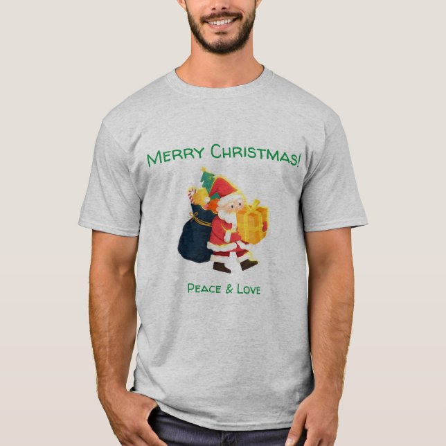 T-shirt Voeux de Noël gris-Tee élégant et élégant (Devant)