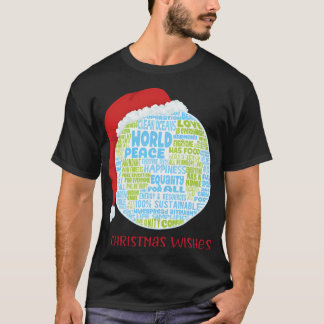 T-shirt Voeux De Noël - Vision De La Paix Mondiale - Terre