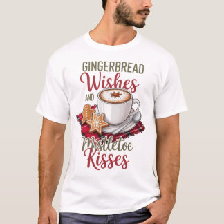 T-shirt Vœux de pain d'épice et baisers de gui Noël