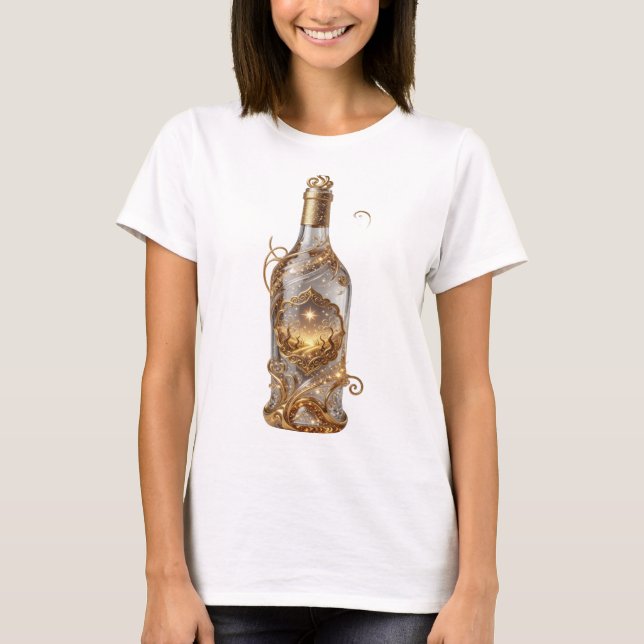 T-shirt Vœux dorés élégants Or Art wearable (Devant)