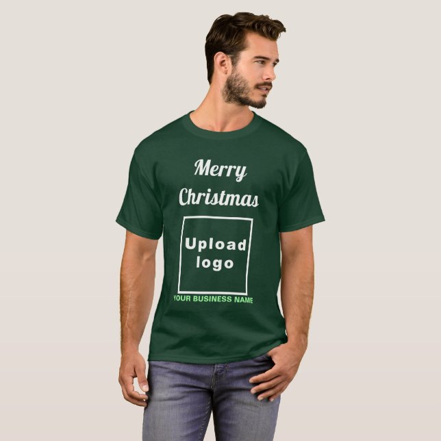 T-shirt Vœux professionnels de Noël sur fond vert forêt pr (Devant entier)