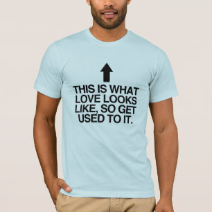 T-shirt VOICI À QUOI RESSEMBLE L'AMOUR, FAITES-VOUS-Y -.p