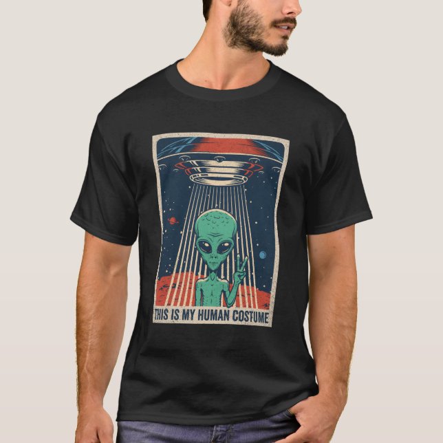 T-shirt Voici L'Alien De Mon Alien Hu (Devant)