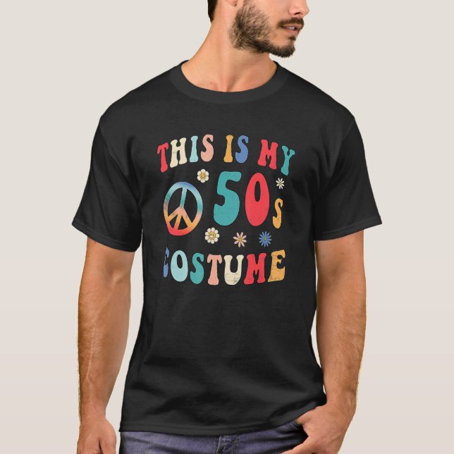 T-shirt Voici le Costume de mes 50 Hippie Paix Super Hallo (Devant)