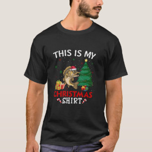 T-shirt Voici le Pyjama de Noël de My Walleye Fish Santa H