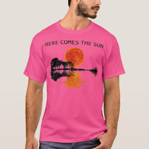 T-shirt Voici Le Soleil Guitare Shadow Water Retro Sunse