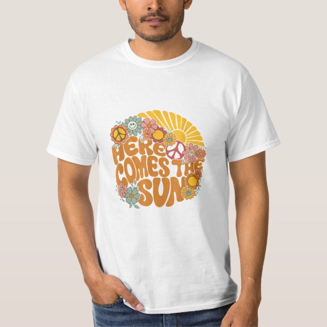 T-shirt Voici Le Soleil Hommes Femmes Enfants Enfants Enfa (Devant)