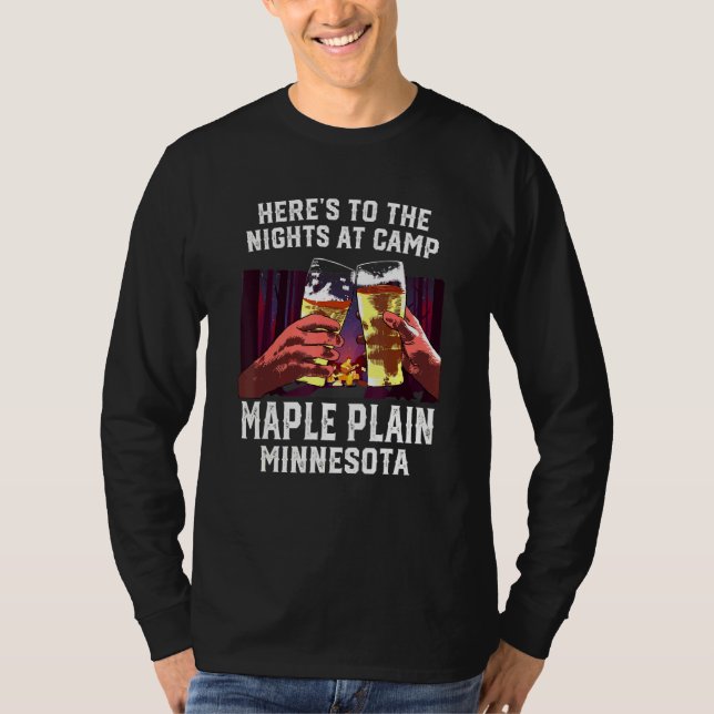T-shirt Voici Les Nuits Au Camp Maple Plain Camping Mi (Devant)