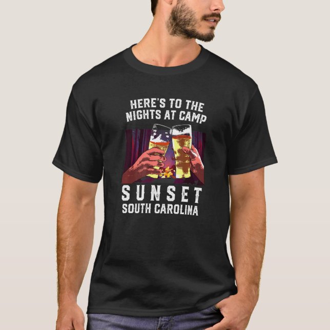 T-shirt Voici Les Nuits Au Camp Sunset Camping South C (Devant)