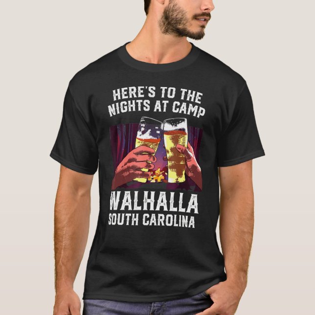 T-shirt Voici Les Nuits Au Camp Walhalla Camping Sud (Devant)