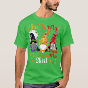 T-shirt Voici Mes Hallothanksmas Trois Gnomes Heureux Holi
