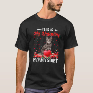 T-shirt Voici Mon Chat Kitty Valentines Coeurs Kitten Love