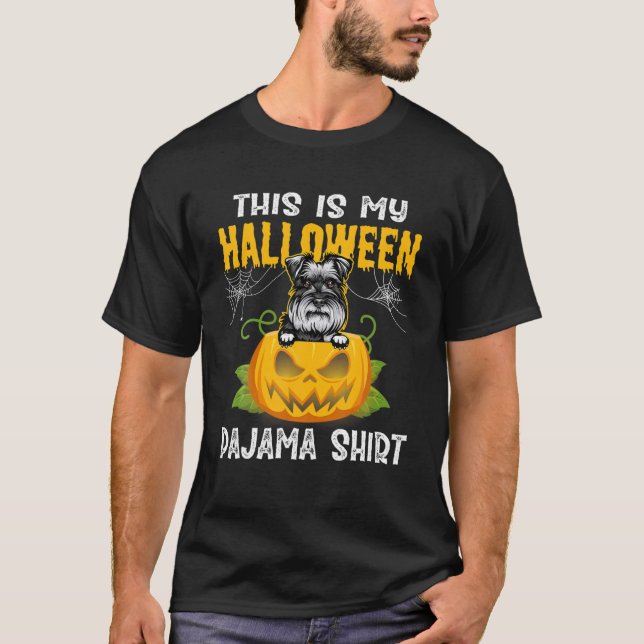 T-shirt Voici Mon Costume De Pajama Schnauzer Halloween (Devant)