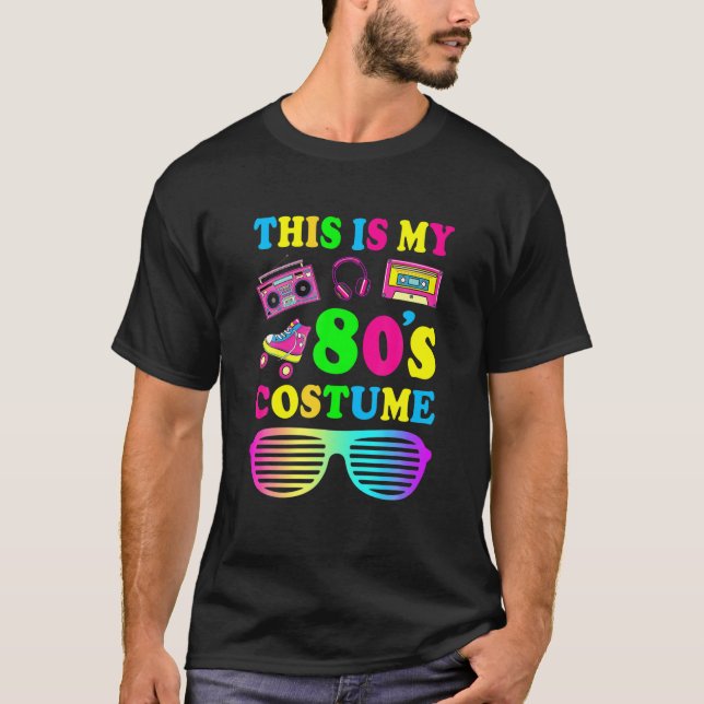 T-shirt Voici Mon Costume Des Années 80 Pour Hommes Femmes (Devant)