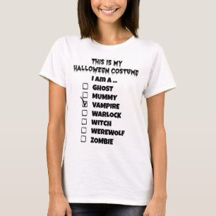 T-shirt Voici mon costume d'Halloween - Check Mark Vampire
