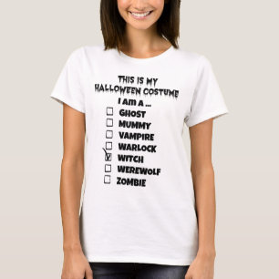 T-shirt Voici mon costume d'Halloween - Check Mark Witch