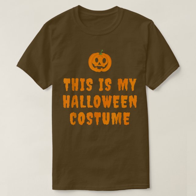 T-shirt Voici Mon Costume D'Halloween Lazy Avec Jack O Lan (Design devant)
