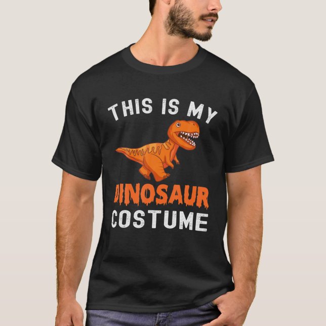 T-shirt Voici Mon Costume Dinosaure Dinosaure Amusant Hall (Devant)