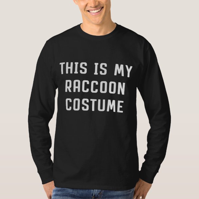 T-shirt Voici Mon Costume Halloween Raccoon Easy Lazy Rac (Devant)