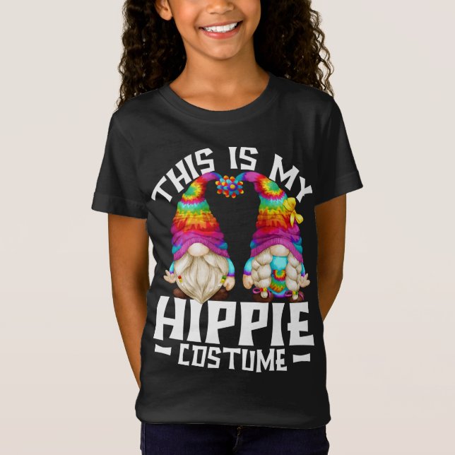T-Shirt Voici Mon Costume Hippie Drôle Halloween les année (Devant)
