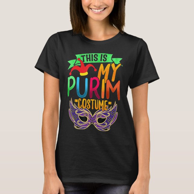 T-shirt Voici Mon Costume Purim Juif Joyeux Purim Holida (Devant)