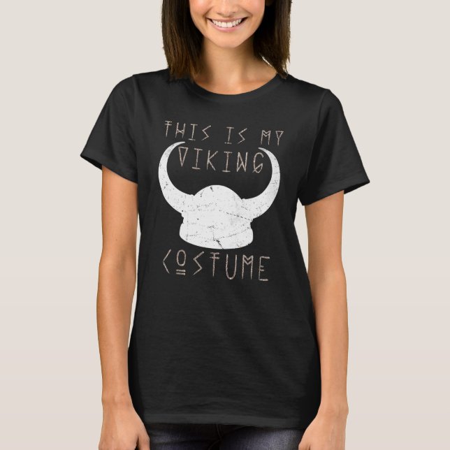 T-shirt Voici Mon Costume Viking Nordic Viking Casque (Devant)