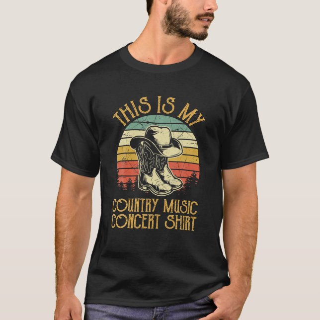 T-shirt Voici Mon Country Music Concert Southern Western (Devant)