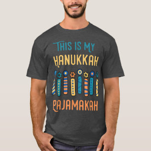 T-shirt Voici Mon Hanoukka Pajamakah Menorah Neuf Bougies