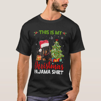 T-shirt Voici Mon Pajama Dachshund Père Noël Pour Noël