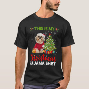 T-shirt Voici Mon Pajama Shih Tzu Père Noël Pour Noël