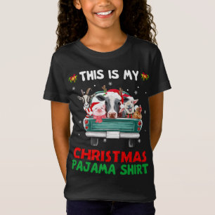 T-Shirt Voici Mon Pyjama De Noël Animaux De Ferme Camion C