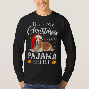T-shirt Voici mon pyjama de Noël Père Noël Basset Hound Gi