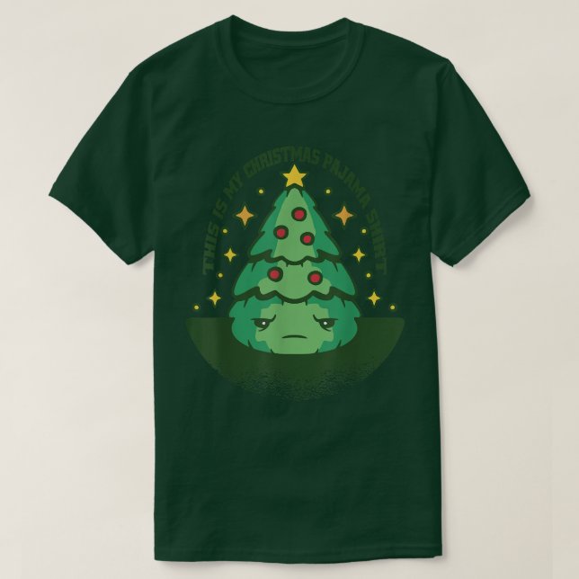 T-shirt Voici mon pyjama de Noël triste arbre de Noël (Design devant)