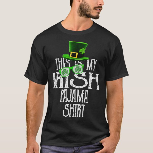 T-shirt Voici mon Shamrock de pyjama irlandais GreenClover (Devant)