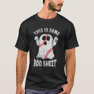 T-shirt Voici Un Peu De Fiche D'Halloween Ghost Baseball F