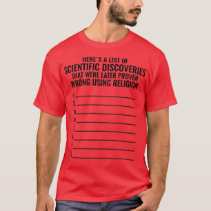 T-shirt Voici une liste des découvertes scientifiques qui